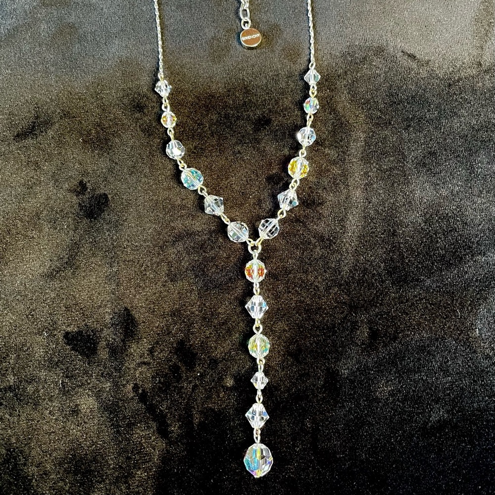 Vintage Givenchy Crystal Lariat Necklace